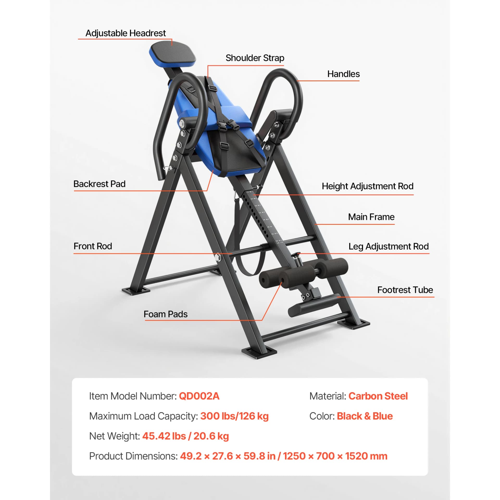SucceBuy Inversion Table 300 lbs Back Inverter Stretcher with Dual-Roller Locking Decompression Tables for Shoulders Neck Back