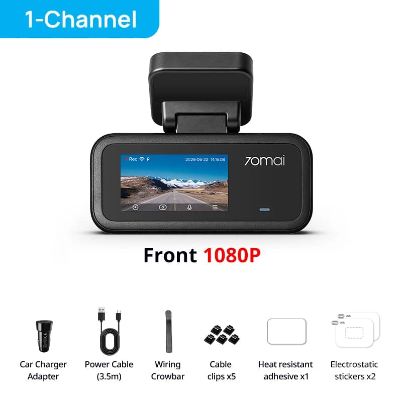 New 70mai A210 Dash Cam 1080P 130FOV Supercapacitor Super Night Vision with F/1.6 Aperture Built-in GPS Wi-Fi 6
