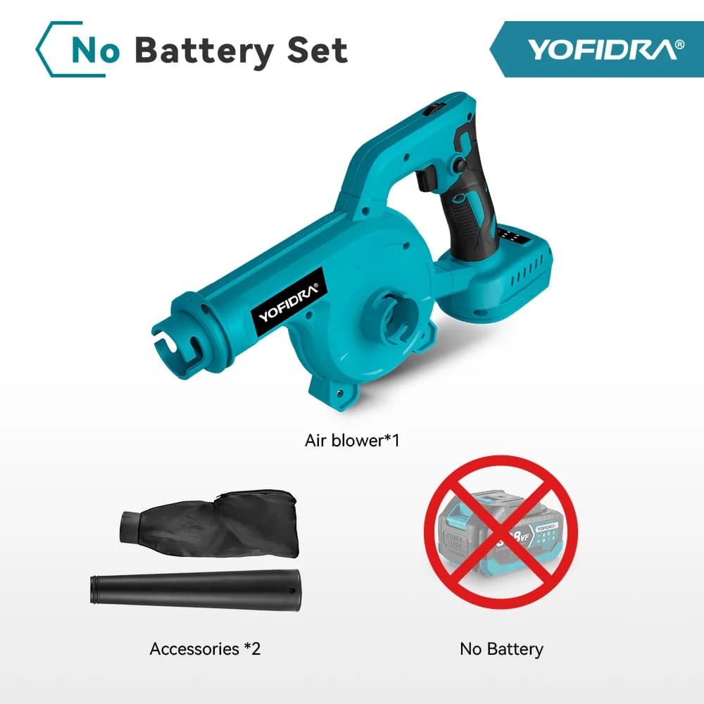 Yofidra Brushless Electric Blower 6 Gears Cordless Efficient Leaf Dust Blowing Cleaning Power Tools For Makita 18V Battery Pin