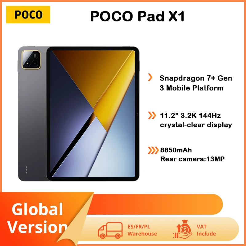 POCO Pad X1 8GB 512GB Wifi 11.2 "144Hz 3.2K Display Snapdragon 7 + Gen 3 45W 8850mAh