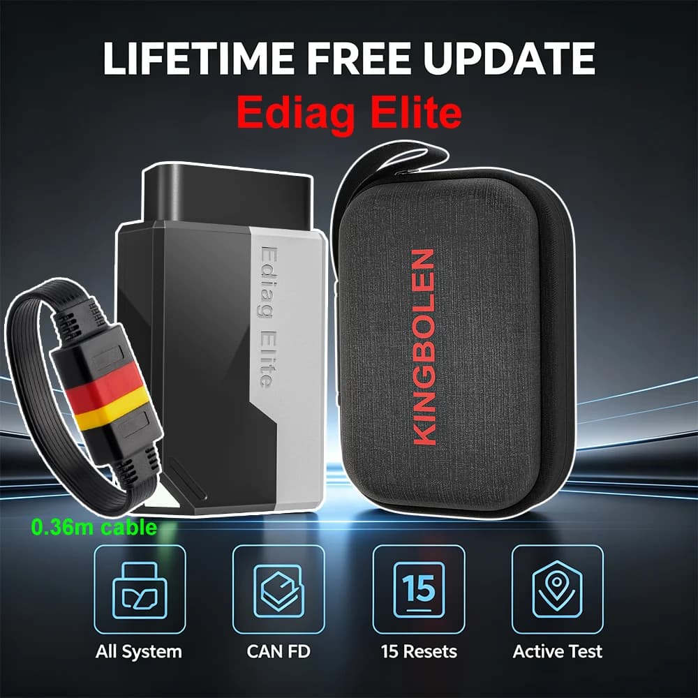 [Lifetime Free Update] KINGBOLEN Ediag Elite CAN FD All System Car Diagnostic Tool 15 Reset Bi-Directional Test OBD Scanner Bluetooth 5.2 for iOS Android