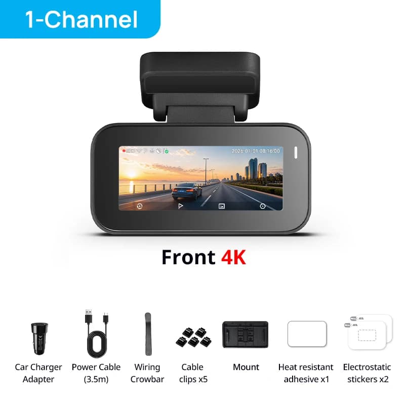 70mai A900 Dash Cam Dual 4K Front Rear Car Camera Dual HDR F1.55 Night Vision GPS WiFi 6 Supercapacitor Voice Control Up to 210s Emergency Recording & Lock 24H Parking Surveillance Driving Recorder 4G Compatible