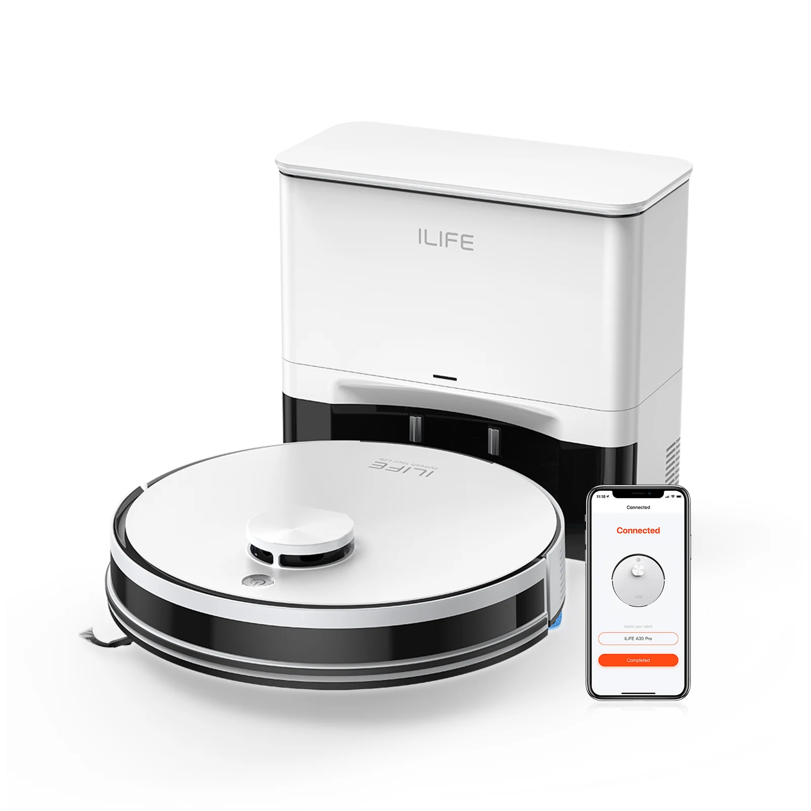 ILIFE A30 PRO 5000Pa Suction, Robot Vacuum and Mop Combo, Self emptying, 60 day capacity,  App/remote , 180 minute running time