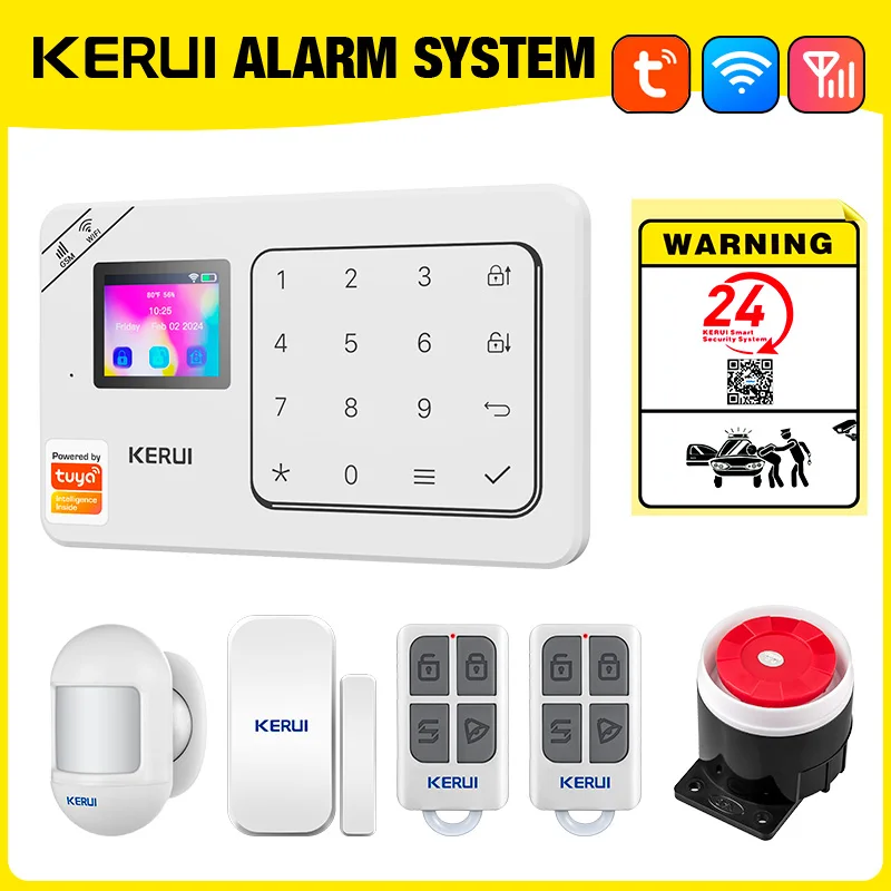 Fast Delivery KERUI Tuya Smart Life Security Protection WiFi GSM Anti-Theft Alarm Panel Host Home Alarm System Wireless W181