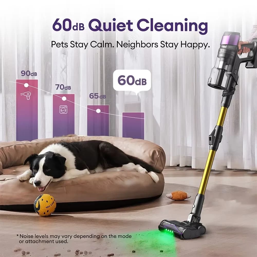 55000Pa Ultenic U2O Cordless Stick Vacuum Cleaner, Strong Suction Power, Up to 60 Mins Long Runtime, 7-Stage Deep Filtration, 1.5L Large Dust Bin, 65cm Bendable Extension Wand for Under Furniture Cleaning