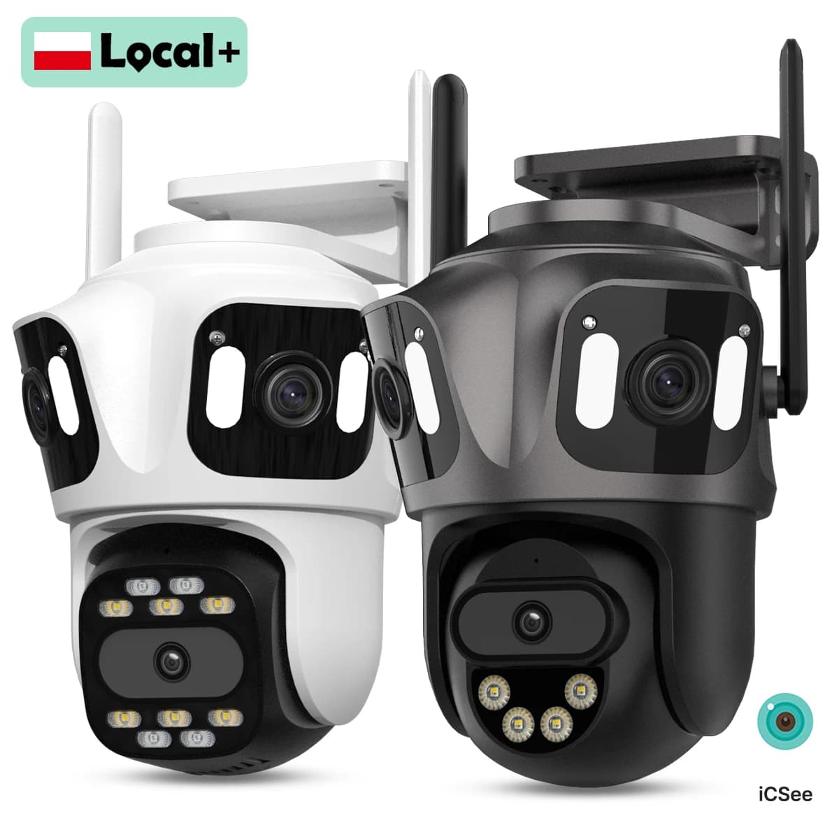 WIFI IP Camera Three Lenses Three Screens Outdoor Camera Auto Tracking Monitor Smart Night Vision Security Surveillance iCsee