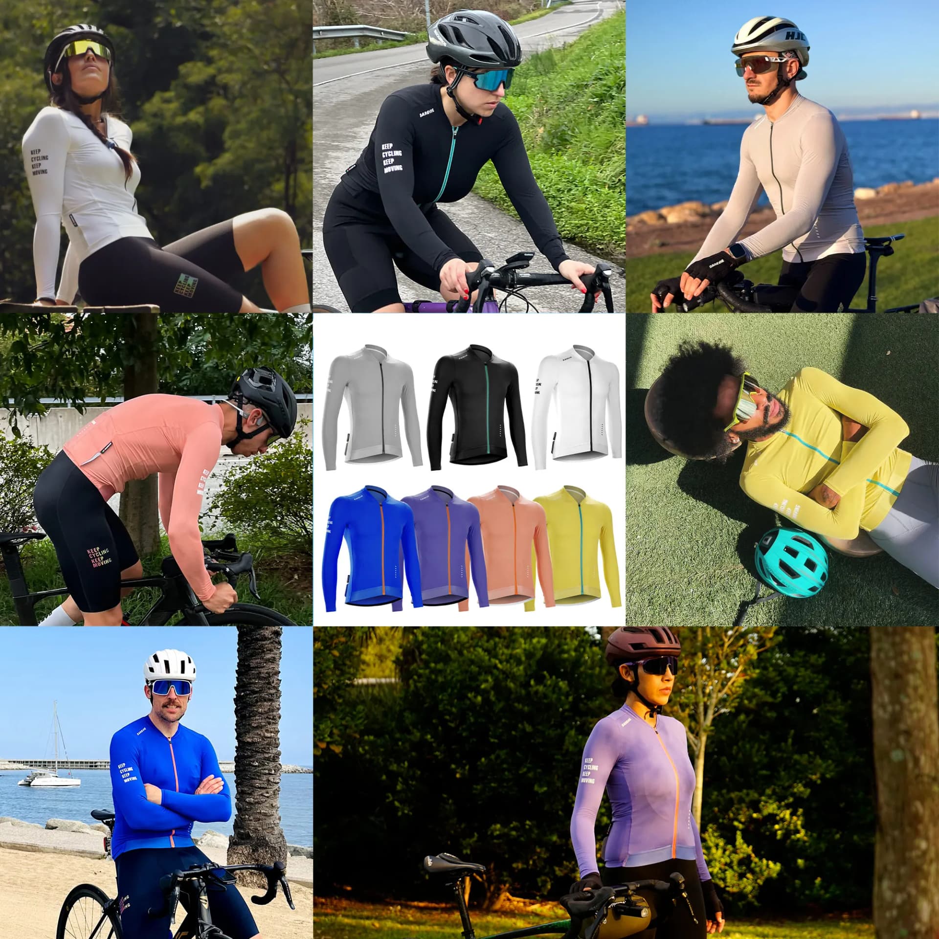 DAREVIE Cycling Jersey Long Sleeve Men Cool Technology Women Man Cycling Maillot Soft Breathable Quick Dry SPF 50 Small Size