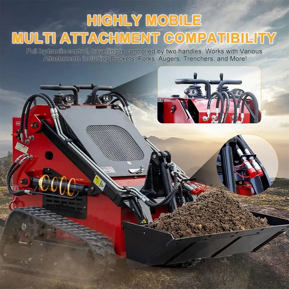 MMS Mini Skid Steer Loader Gas Engine 13.5HP Track Loader  MS360T Free Shipping From Germany