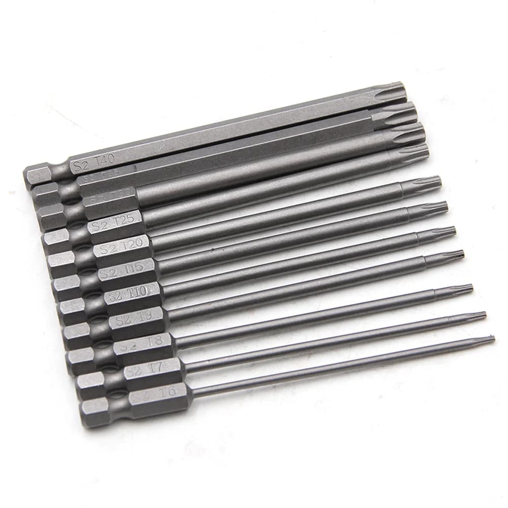 50-75-100mm Hollow Plum Blossom Extended S2 Screwdriver Set with Hexagonal Handle Screwdriver Bit Screwdriver Tool
