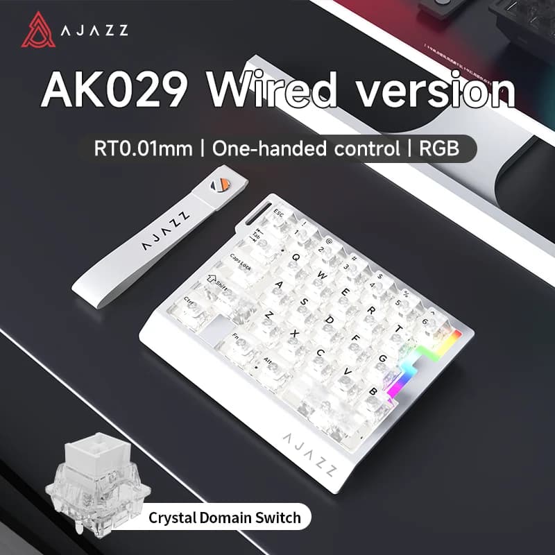 AJAZZ AK029 Magnetic Switch Mechanical Keyboard, One-Handed, Compact Wired, Portable, FPS Left-Handed Esports Gaming