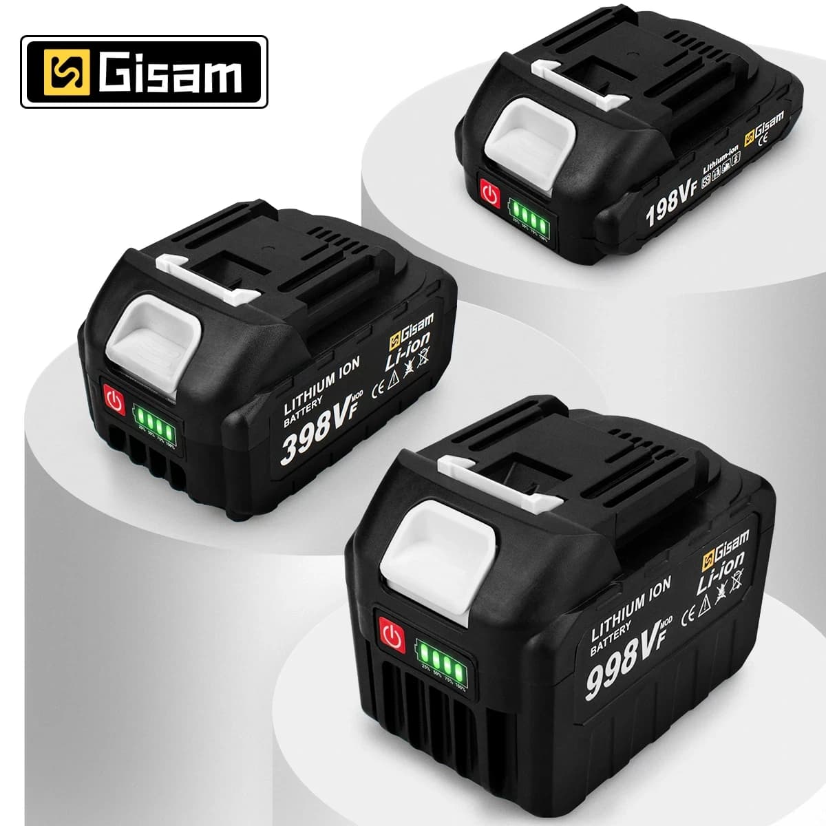 Gisam Rechargeable Battery 4.5Ah 4.0Ah 2.0Ah Lithium Ion Battery 198VF 398VF 928VF Li-ion Battery For Makita 18V Battery Pin