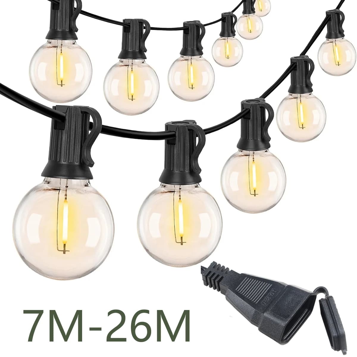 G40 String Lights Solar Festoon LED Patio Lamps Solar Garden Lamps Outdoor For Courtyard Party Wedding Terrace Decoration