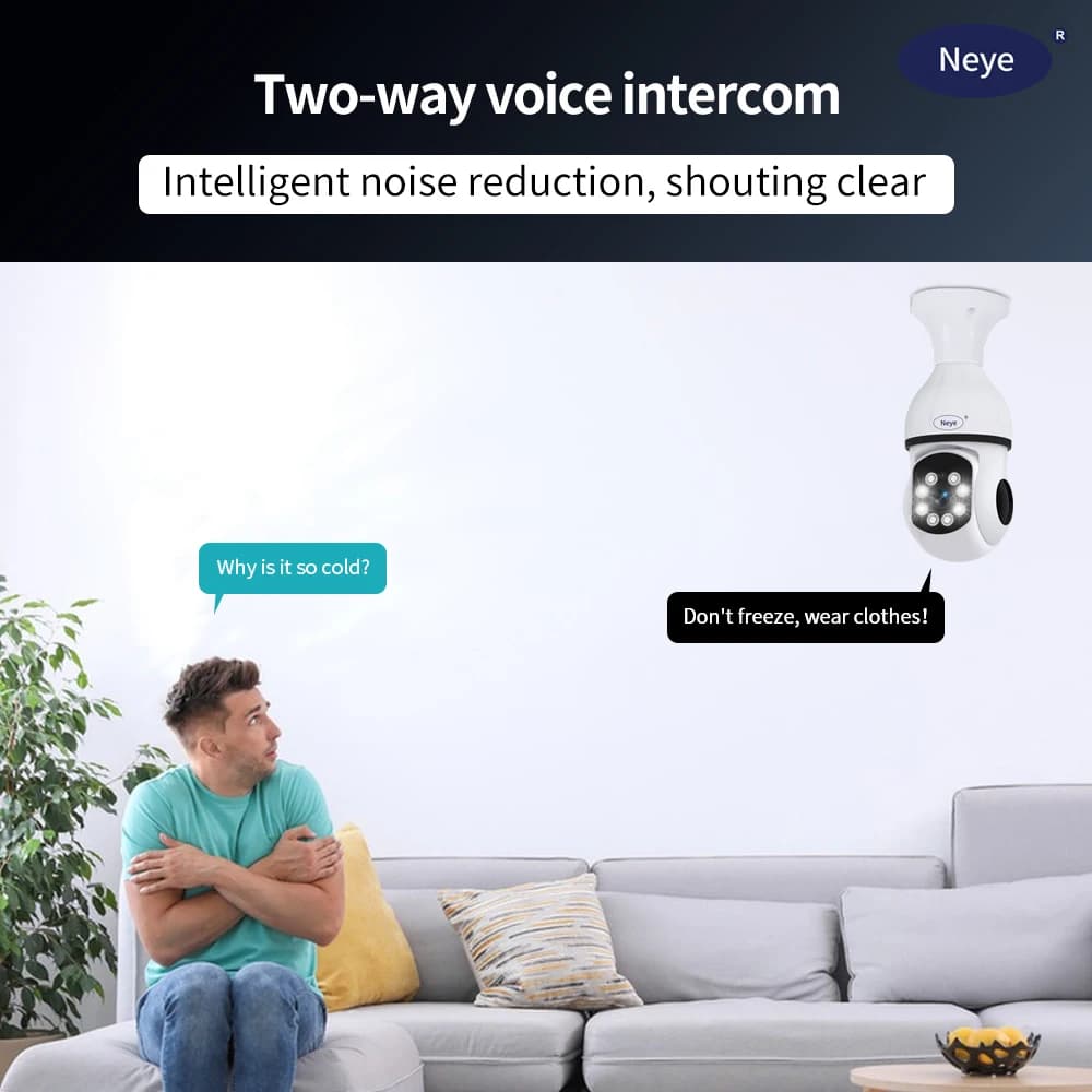 S20 8MP 4K WiFi Smart Home Camera Spotlight E27 Light Bulb Camera Baby/Elderly Monitor AI Automatic Tracking Security Camera