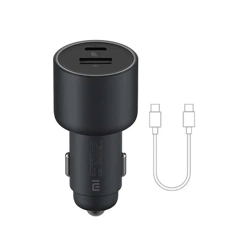 Original Xiaomi 100W Car Charger Dual Port Quick Charge Wireless Mi Car Charger 100W USB-A USB-C Dual Output LED Power