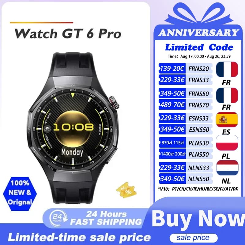 HUAWEI Watch GT 6 Pro 46mm GPS Smartwatch 1.47 inches AMOLED Color  Screen Up to 21 Days of Battery Life