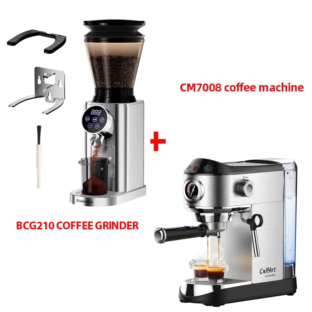 CoffArt by BioloMix Electric Conical Burr Coffee Grinder with Removable Holder,with 48 Grind Settings Adjustable,for Espresso Coffee