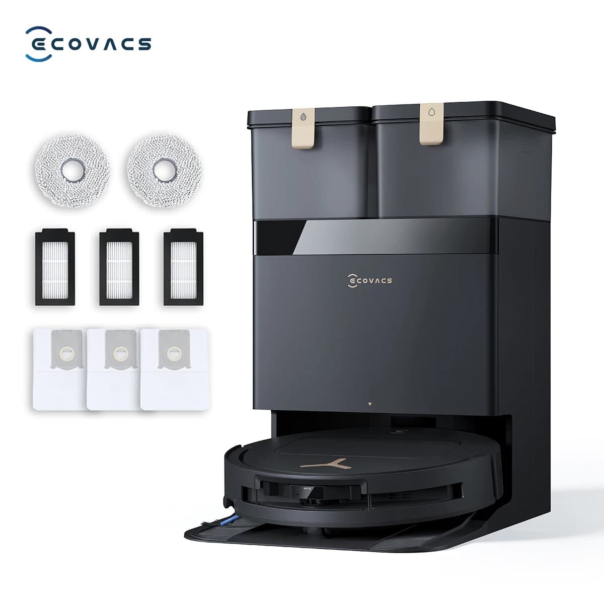 ECOVACS DEEBOT T50 PRO OMNI Gen3 Care Kit Robot Vacuum & Mop, Pet Hair No Tangle, 25000Pa, 9mm Lift, 63dB Quiet, Self-Empty