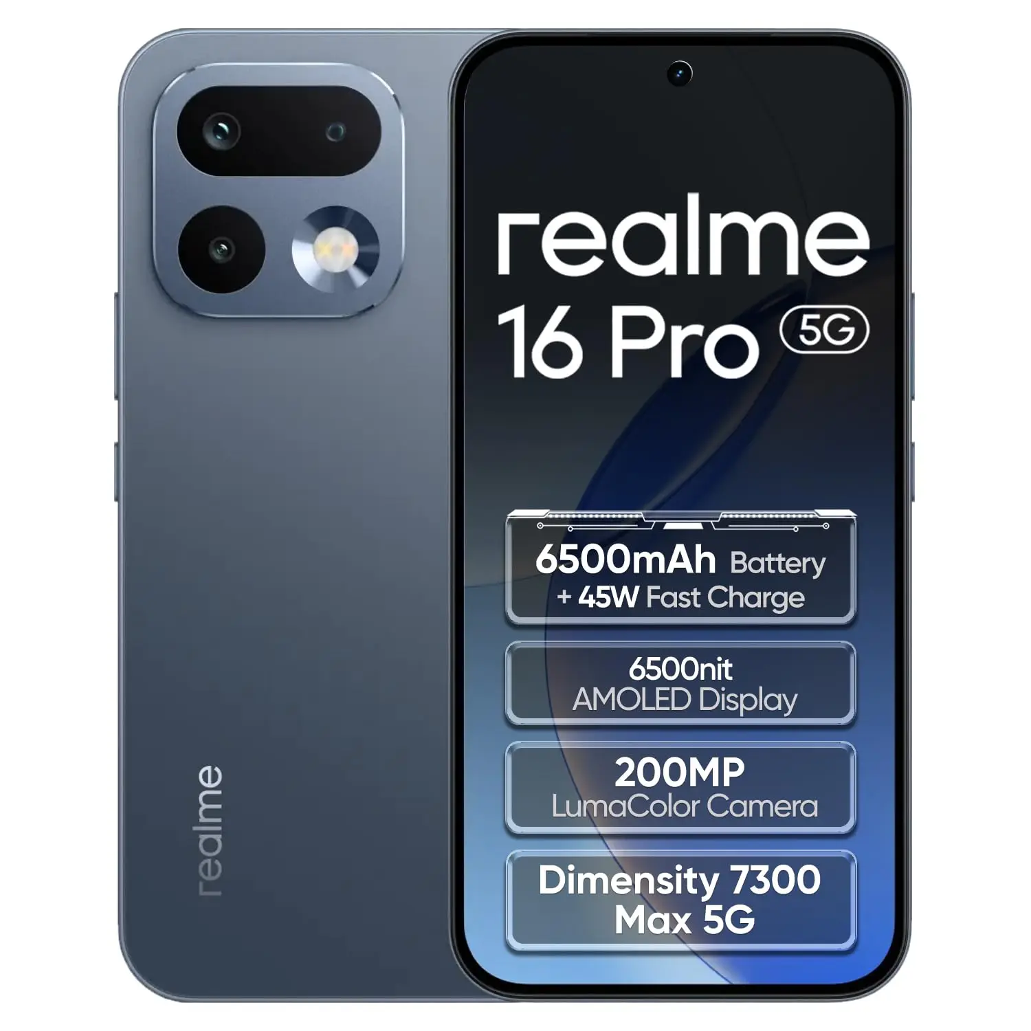 realme 16Pro 5G Smartphone Fast Charge 45W  Battery 6500mAh, Camera 200MP OIS, IP69 AMOLED Display 144Hz 6.78"