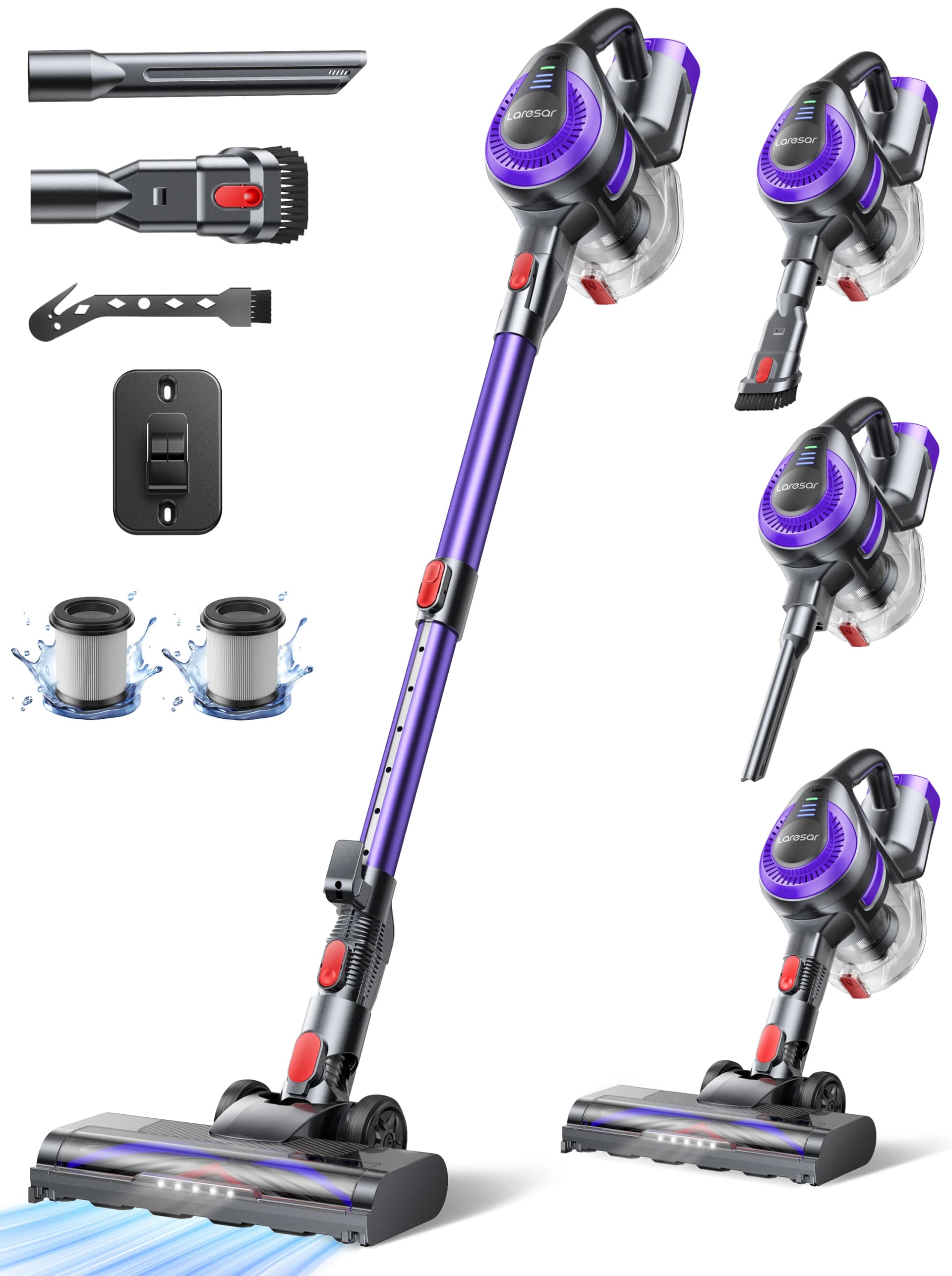 Laresar V10 Lite 38000Pa Cordless Vacuum Cleaner Handheld Strong Suction Button Smart Home Appliance for Carpets Hair 45 Mins