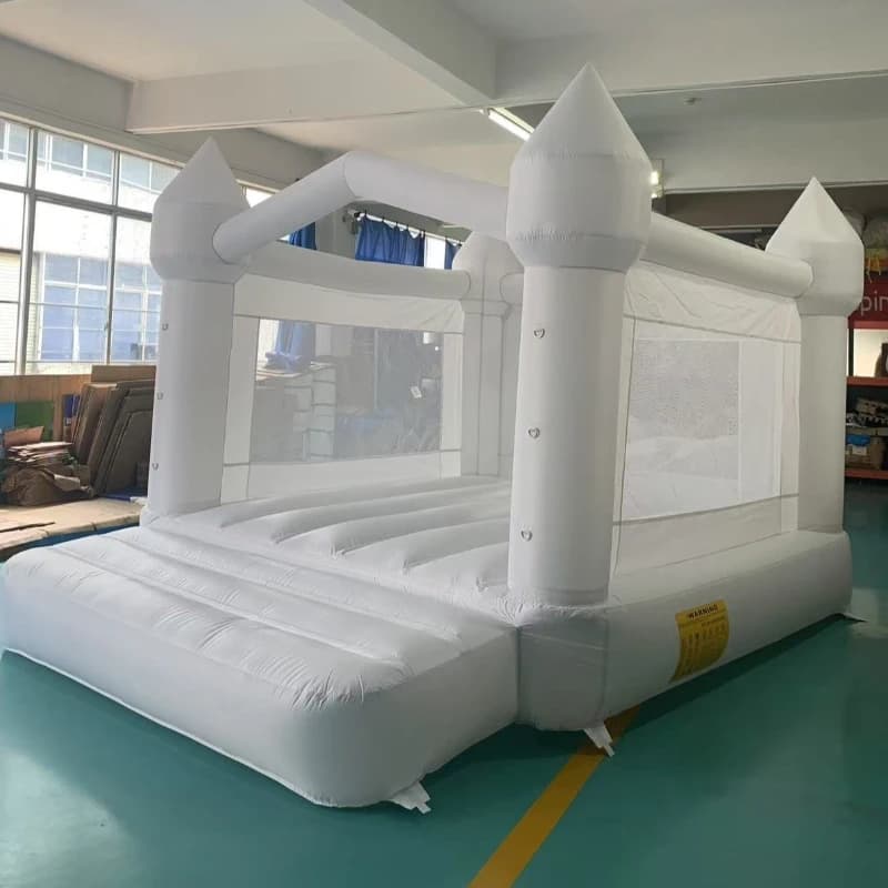 4*3*2.6M White Bounce House For Kids Bouncy House White For Children Inflatable Jumping Castle With Blower Slide 5-8 Kids