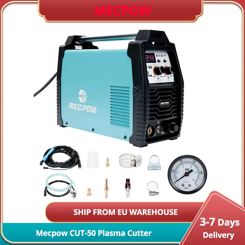 Mecpow CUT-50 Plasma Cutter IGBT Inverter Technology Contact Arc Starting Smart Fan Cuts 5-15mm Materials