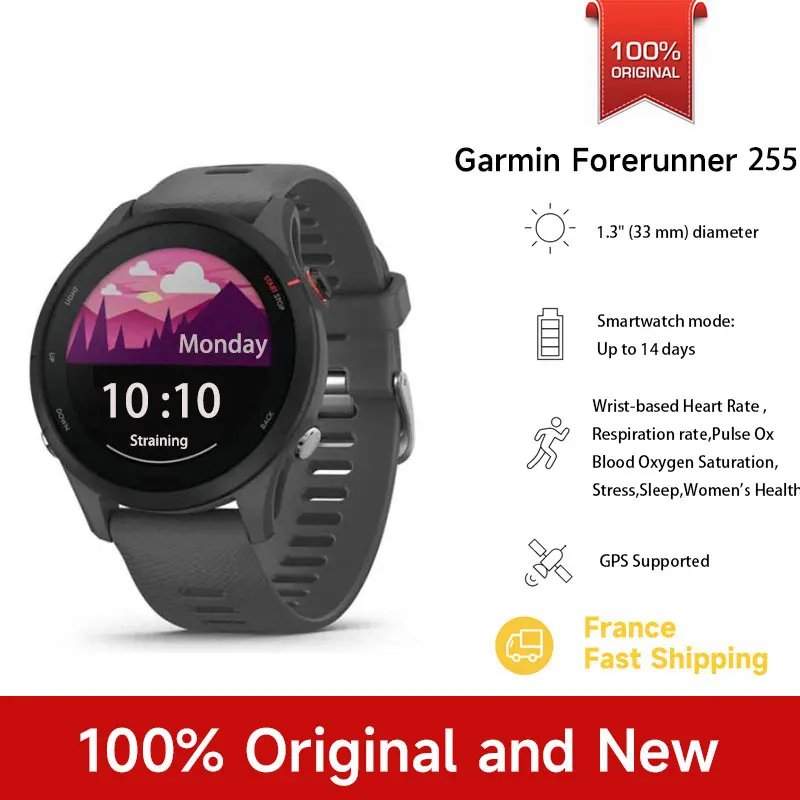 garmin forerunner 255 Garmin Forerunner 255 Garmin watch Garmin Sports Smartwatch 46mm 1.3'' Color Screen 14 Days Battery Life 4GB RAM NFC Bluetooth Wifi 5ATM Waterproof