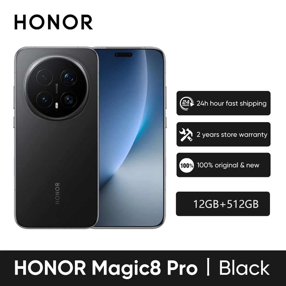Honor Magic 8 Pro 5g Smartphone Global Version Snapdragon 8 Elite Gen 5 200Mp Aimage 7100Mah 100W 6.71'' Oled Nfc Esim Honor Phone