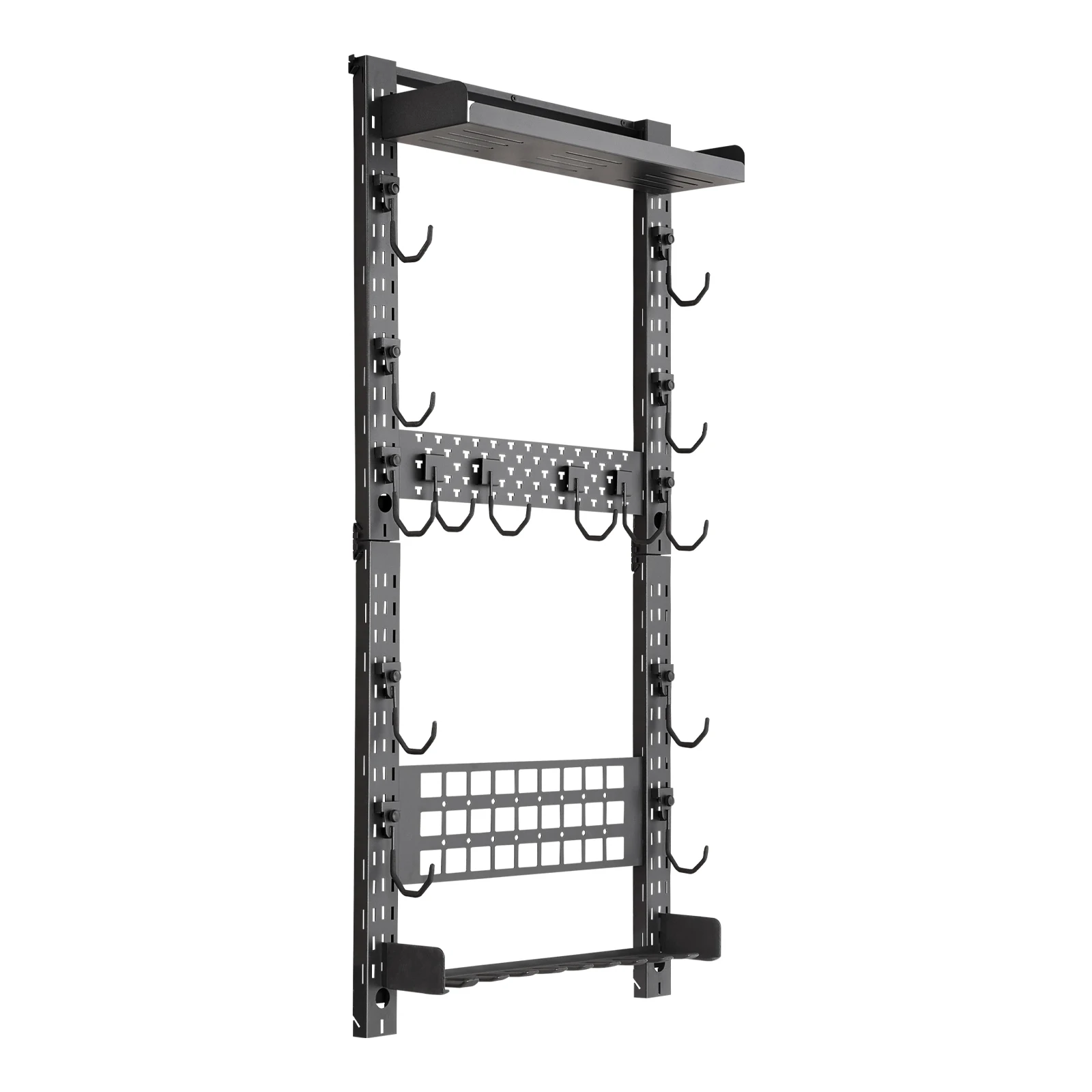 SucceBuy Gun Rack Wall Mount Steel Indoor Rifle Rack with Magazine Holder MOLLE Panel Gun Accessories Display Storage Holder