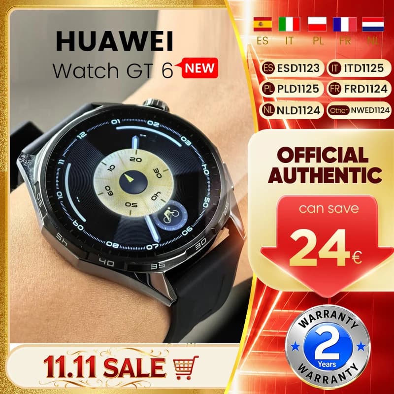 2025 HUAWEI WATCH GT 6 Smartwatch 1.47”/1.32” AMOLED Screen Up to 21-Day Battery Life Heart Rate NFC Compatible iOS and Androi