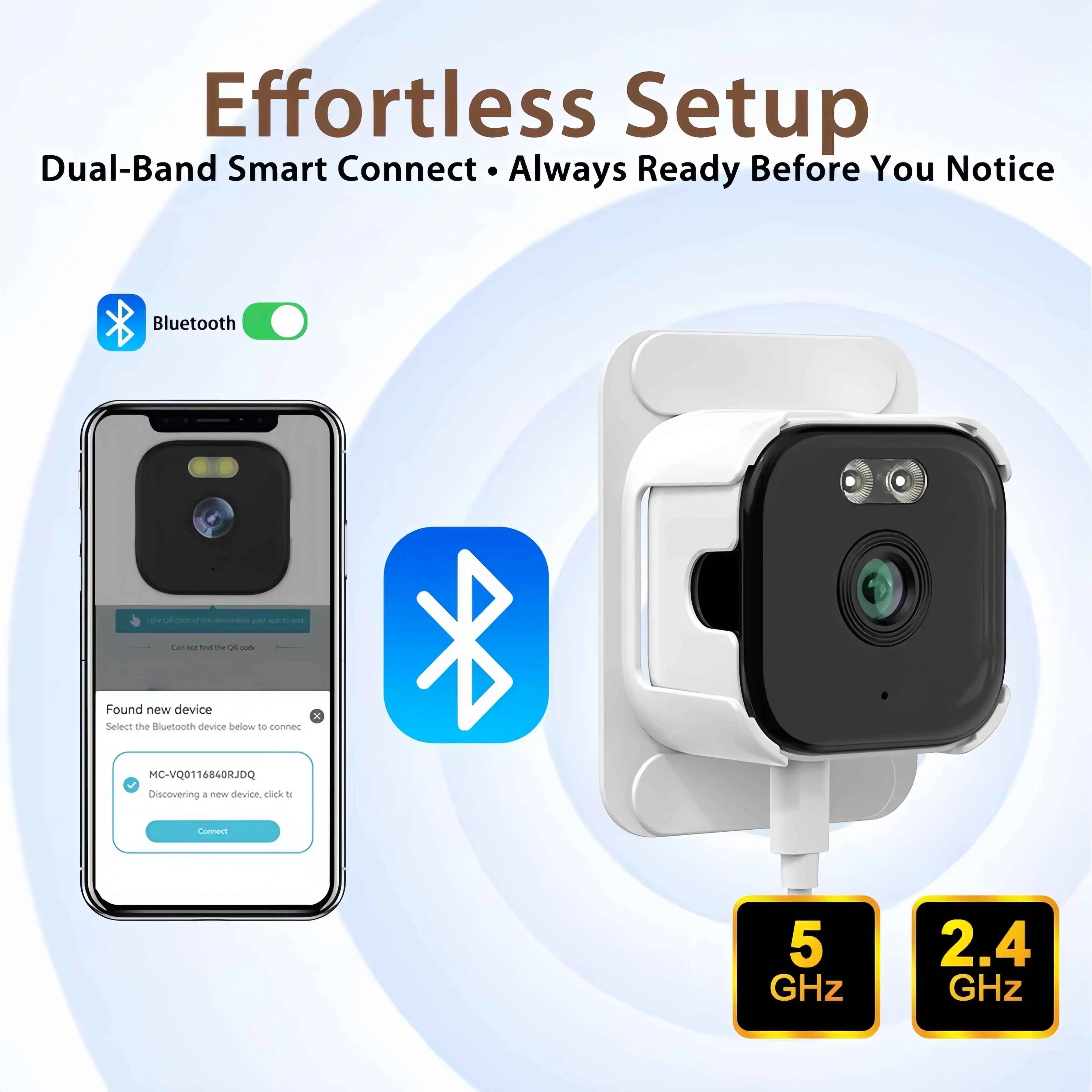 2K WiFi Window Camera, indoor monitoring, night vision, two-way audio, motion detection, digital zoom