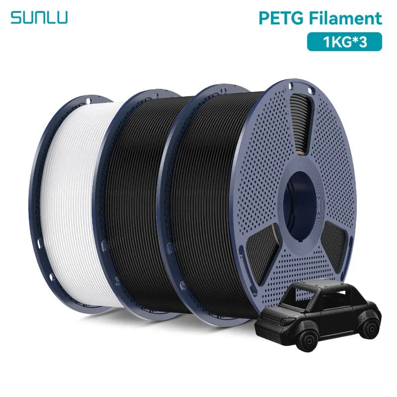 SUNLU PETG 3D Filament 1KG 3 Rolls 1.75mm +/-0.02MM 3D Printing Filament Neatly Wound Filament Vacuum Packing Fast Shipping