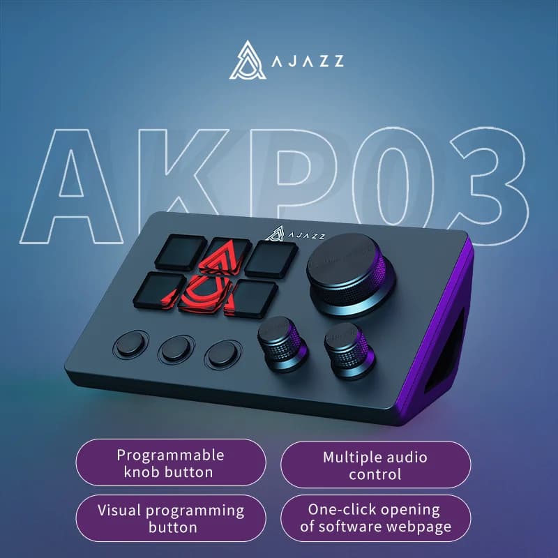 AJAZZ AKP05E PRO Desktop Helper Console Panel Controller, Programmable Shortcut Keypad for Stock Trading, Live Streaming