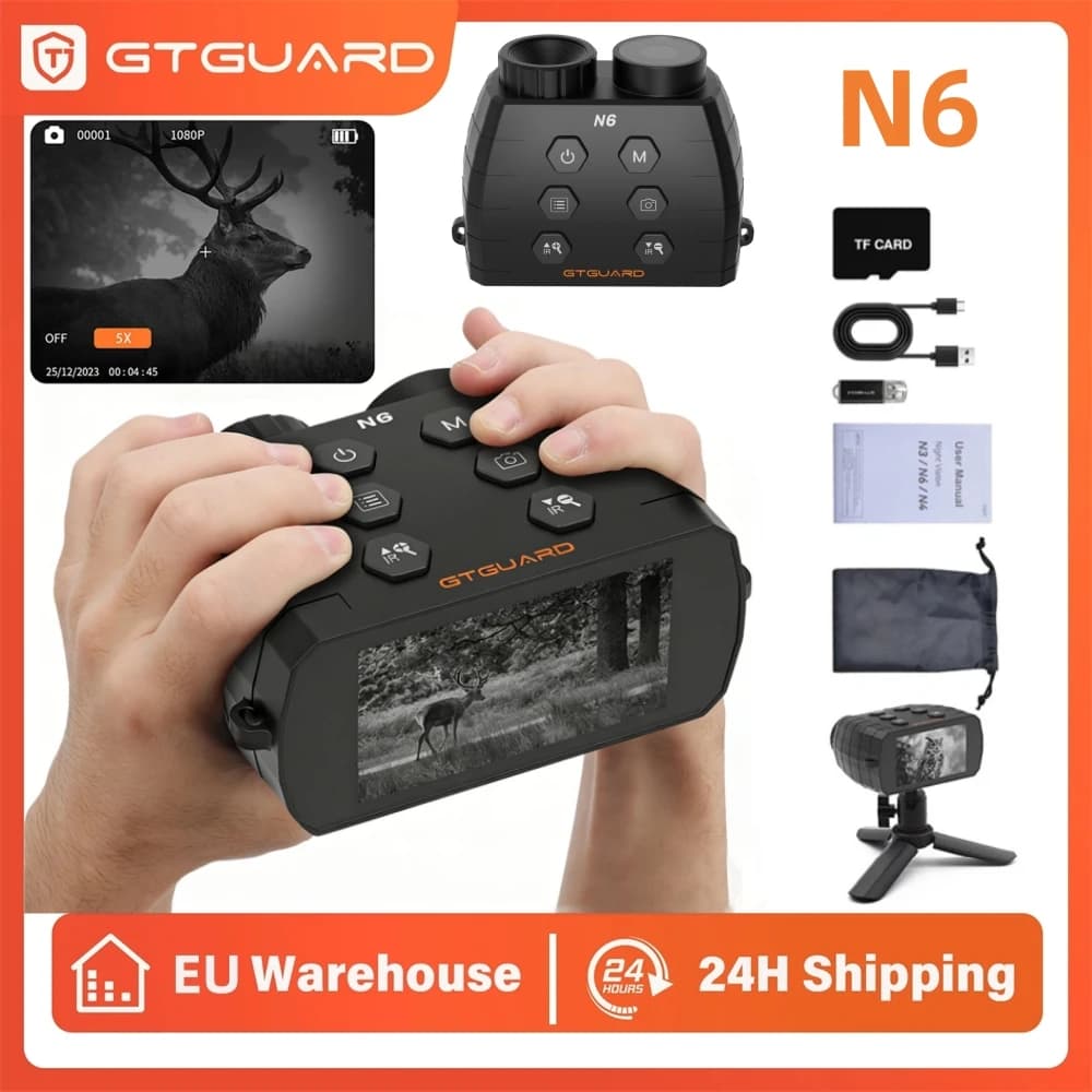 1080P HD Night Vision Goggles Infrared Night-Visions Binoculars 5X Digital Zoom Telescope Photos Videos Day/Night OutdoorHunting