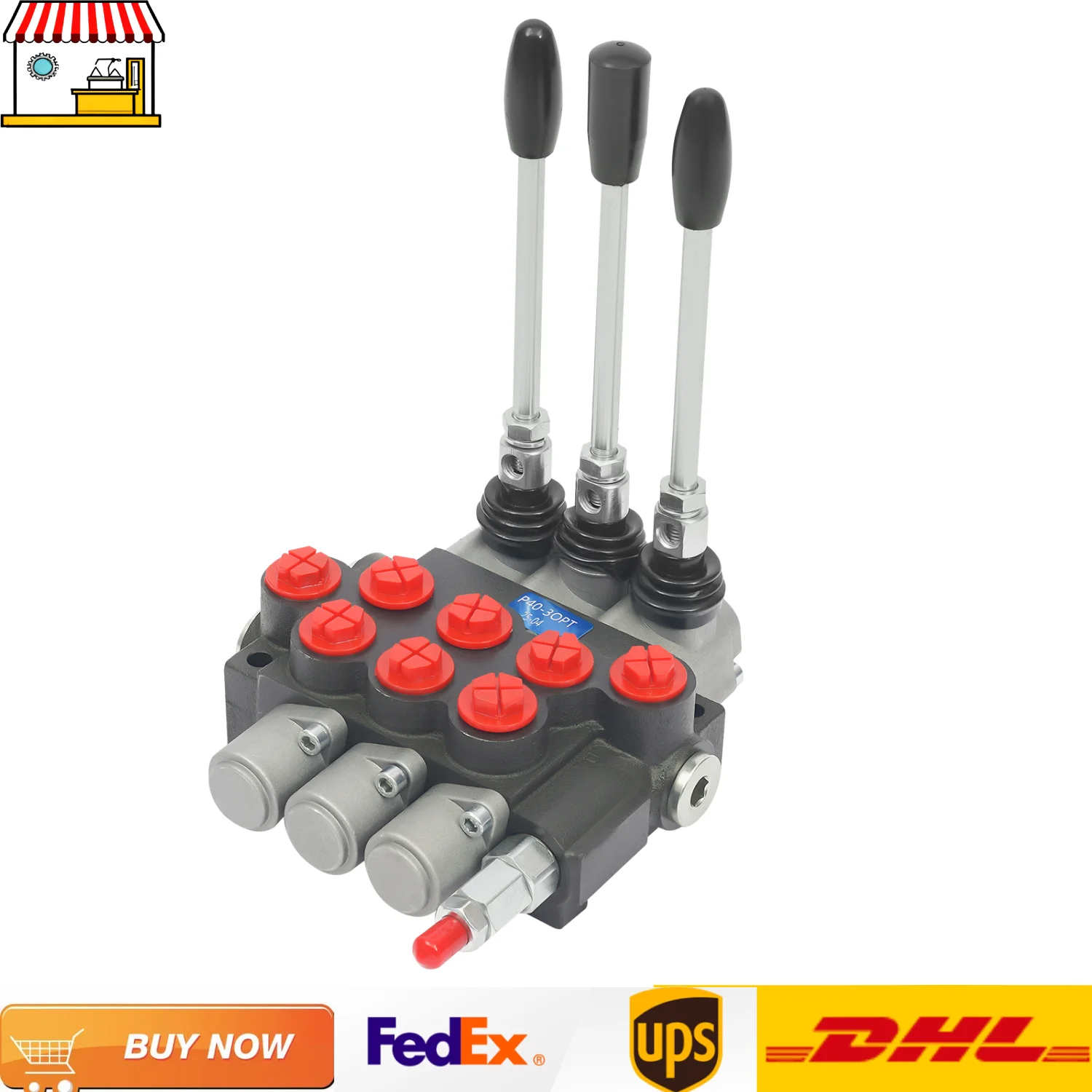 Hydraulic Log Splitter Valve| 1/2" BSPP Port Hydraulic Directional Control Valve| P40-3OPT 3-Spool Hydraulic Loader Valve Loader