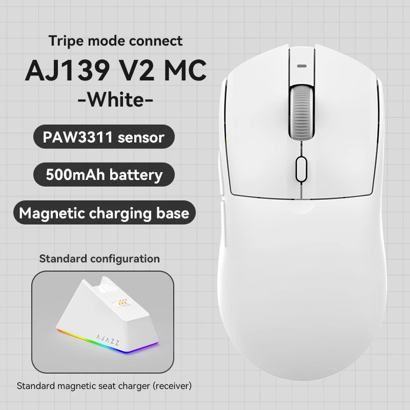 AJAZZ AJ139 V2 MC Symmetrical Ergonomic Wired Gaming Mouse, High Accuracy Sensor, Durable Switch Lightweight PC Esports Mouse