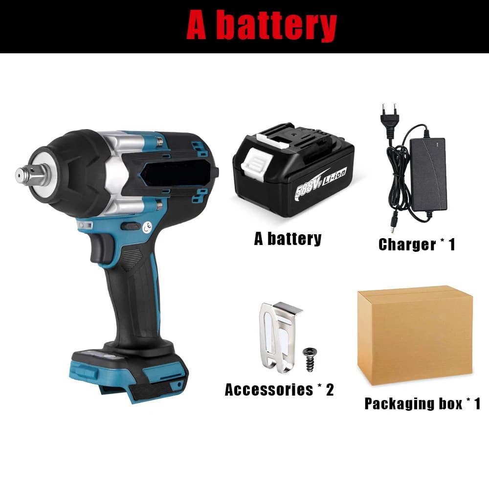 1800N.M Torque Brushless Electric Impact Wrench 1/2 inch Lithium-Ion Battery Cordless Wrench Power Tools For Makita 18V Battery
