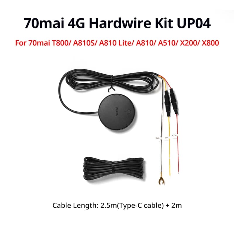 70mai 4G Hardwire Kit UP04 for 70mai T800 A810S A810 A510 X800 X200 4G LTE Module Remote Control Live Streaming 70mai UP04