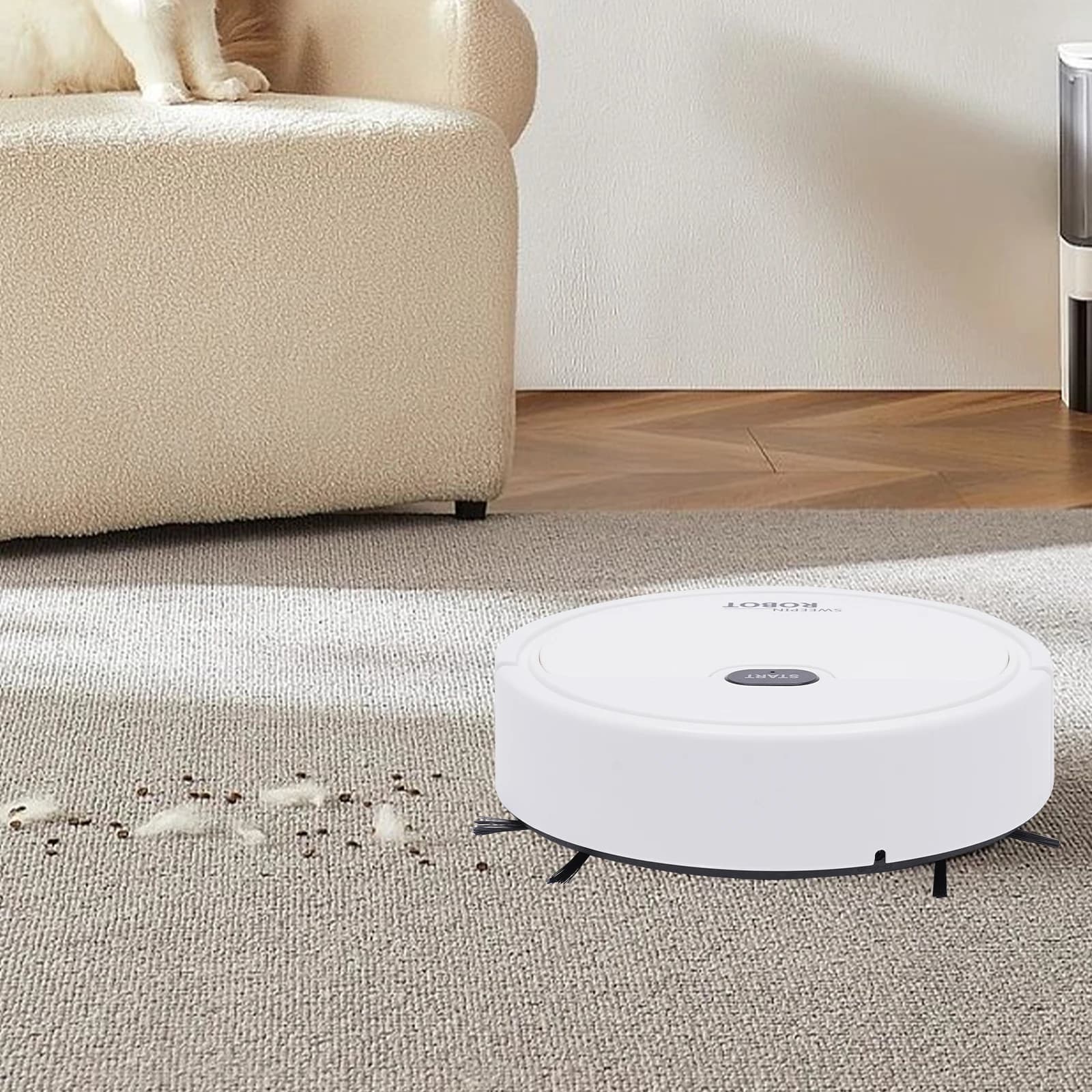 Robot Vacuum Cleaner, 500Pa Suction Wet&Dry Sweeping Mopping,  Anti-Collision Auto Cleaning for Hard Floor, 50dB Quiet