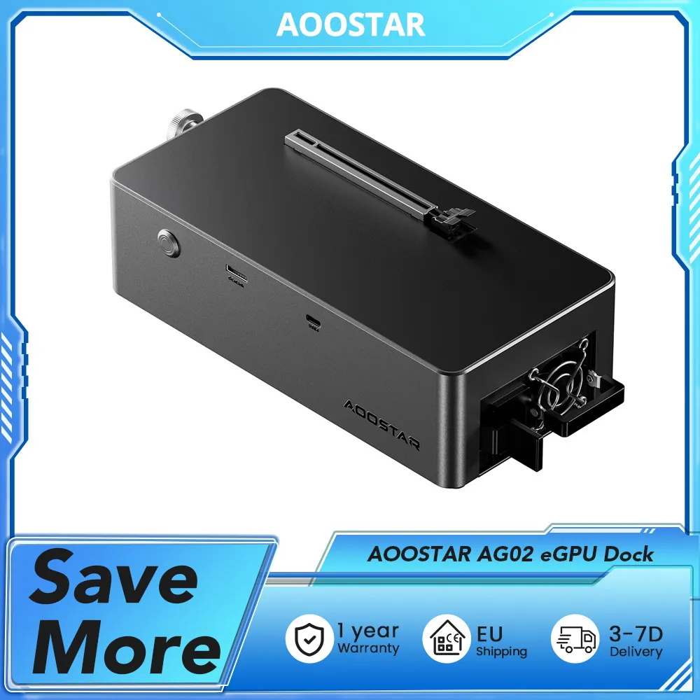 AOOSTAR AG02 eGPU Dock with Oculink & USB4 Port, Built-in 800W Power Supply, 100W Reverse Charging, Supports TGX Interface