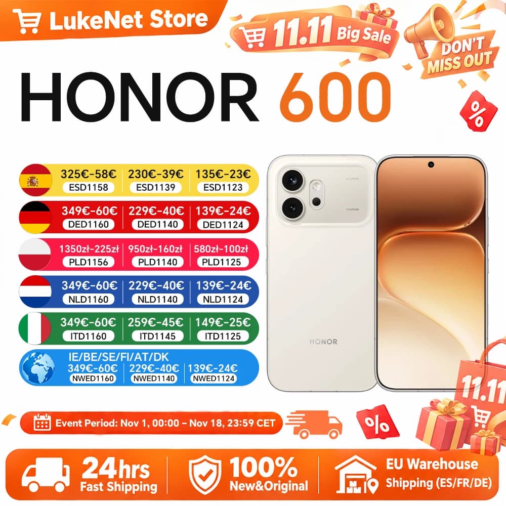HONOR 600 5G Smartphone EU Version 200MP AI Ultra Night Camera 6400mAh Snapdragon 7 Gen4 AI Button 6.57"AMOLED 80W Supercharge
