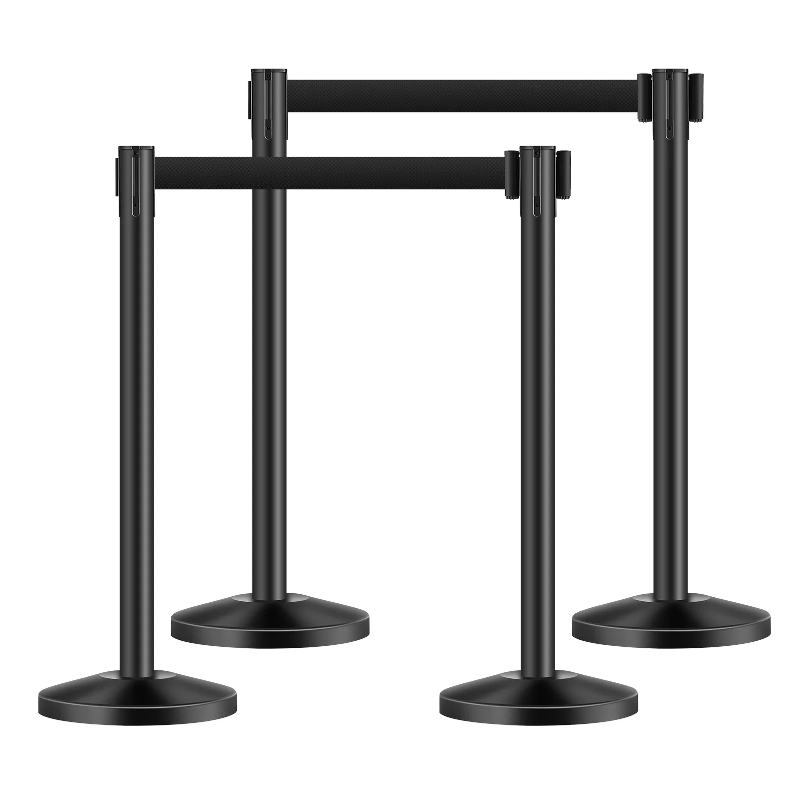 SucceBuy Stanchion Post Carbon Steel Stanchions w/ Retractable Belts & Fillable Base for Theater Party Wedding Exhibition
