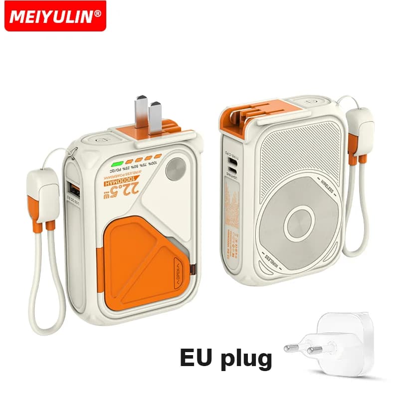 Wireless Magnetic Power Bank 20000mAh Large Capacity Fast Charger Stand AC Plug 10000mAh External Spare Battery For iPhone Xiaom