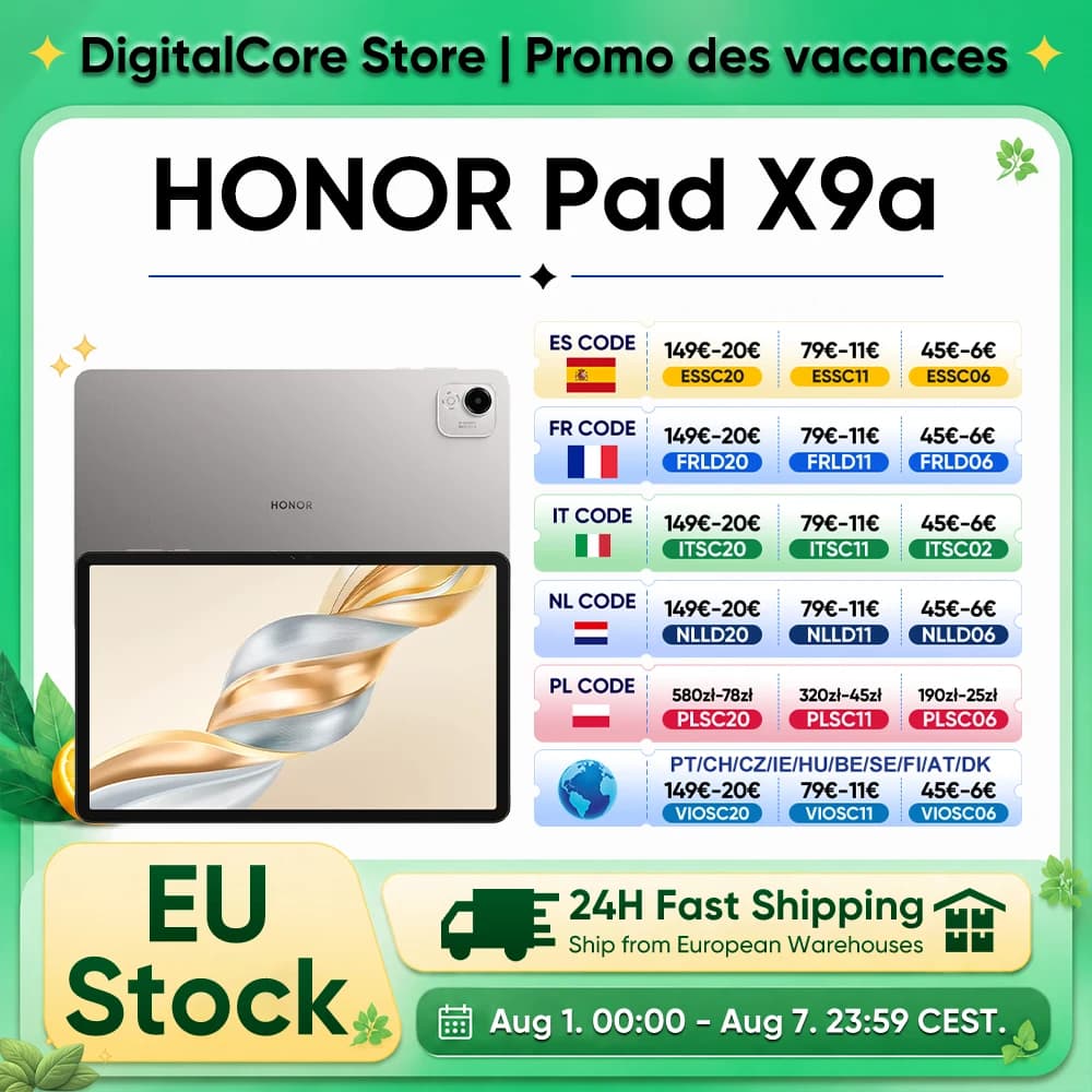 HONOR Pad X9a 11.5-inch LCD Display 120Hz Refresh Rate 1.07B Colors 400nit Brightness, Snapdragon 685 WIFI Octa-Core, 8300mAh Battery