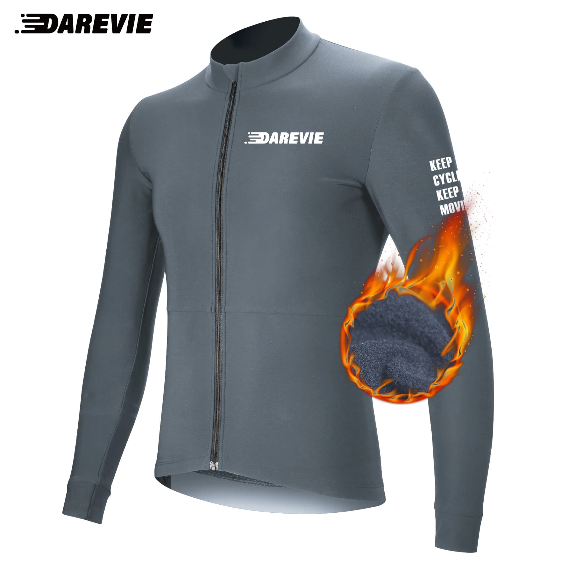 DAREVIE Cycling Jersey Winter Thermal Fleece Cycling Jersey Men Long Sleeve Hot Warm Soft Brushed Breathable Bicycle Clothing