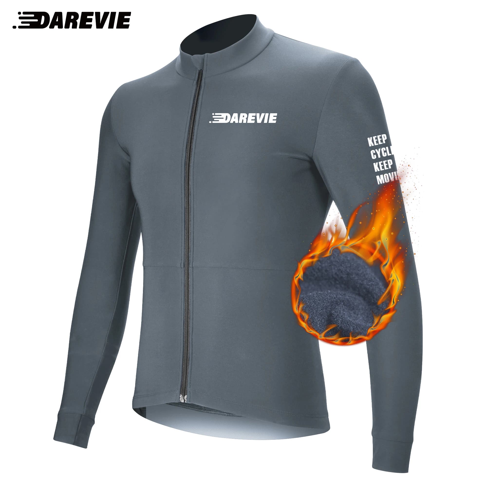 DAREVIE Cycling Jersey Winter Thermal Fleece Cycling Jersey Men Long Sleeve Hot Warm Soft Brushed Breathable Bicycle Clothing