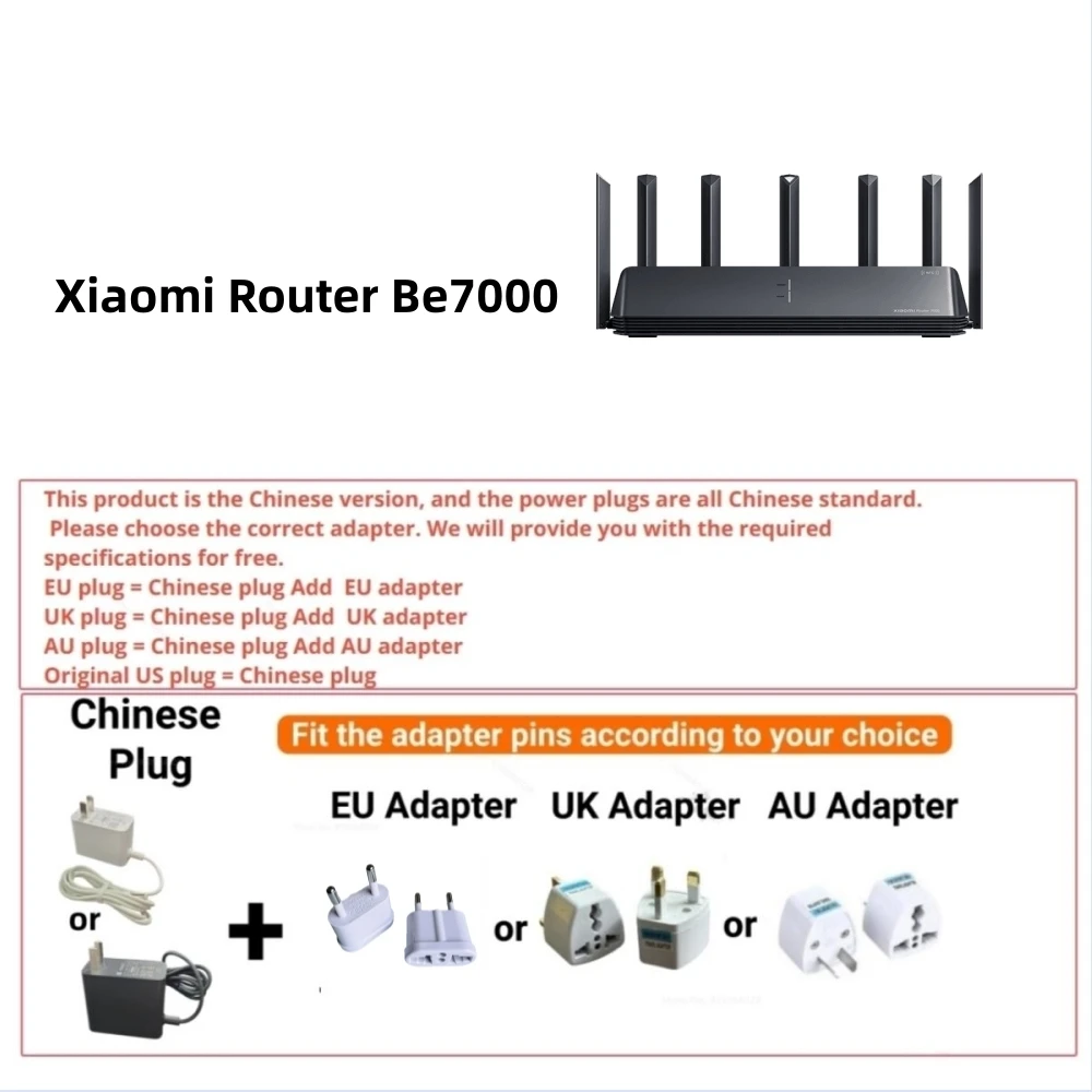Xiaomi Mi Router BE7000 7000 Tri-Band WiFi Repeater VPN 1GB Mesh USB 3.0 IPTV 4 X 2.5G Ethernet Ports Modem Signal Amplifier