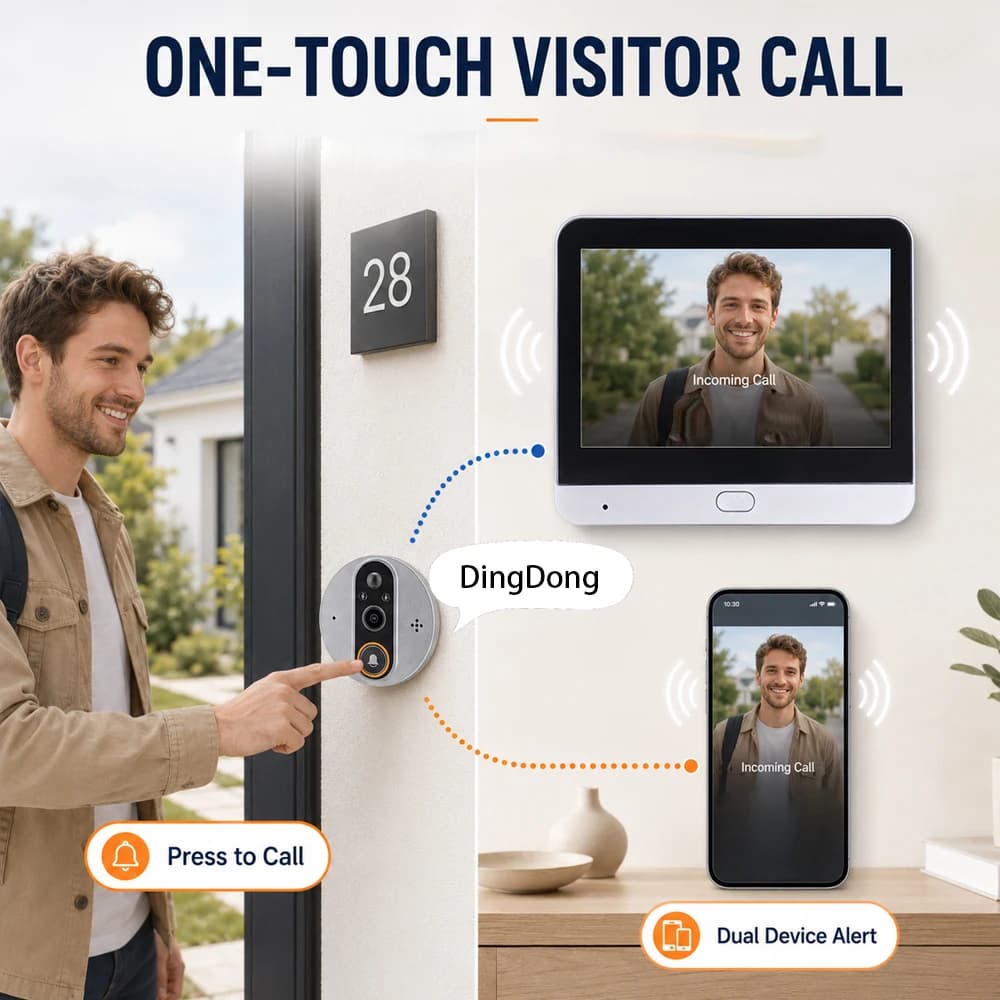 Hot Sale Local Warehouse Fast Shipping Tuya Smart Life 5MP WiFi Video Peephole Door Camera 4.3 Inch Screen PIR Human Motion Detection Home Security Door Eye Monitor