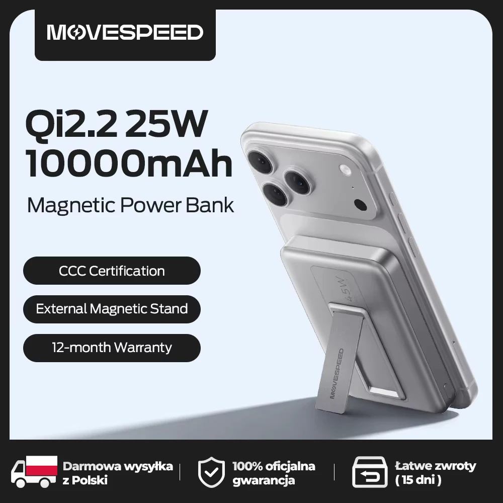 【CCC】MOVESPEED JP387Pro Qi2 25W Power Bank 10000mAh Magnetic Fast Charging Powerbank External Battery for iPhone 17 Pro Max