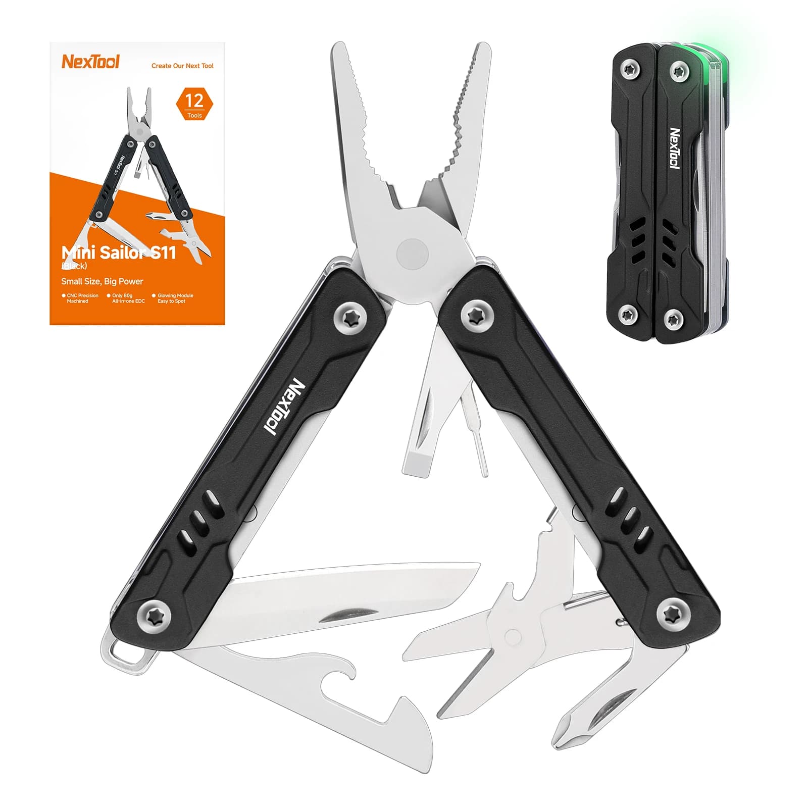 NexTool Mini Sailor S11 Pro 13-In-1 Multi Tool Pliers Pocket Knife Folding Tools Wire Cutters EDC Card Pin Screwdriver Scissors