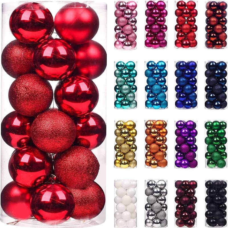 24/36pcs Christmas Ball Christmas Tree Decoration Ornaments for Home Decor Halloween New Year Navidad Pendant Ball Accessories
